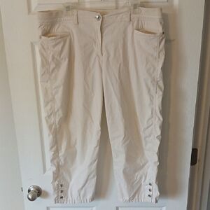 Chico's Chic Cream Pants with Button Detail size 3